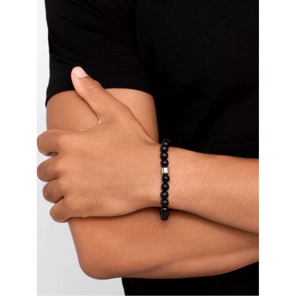 ADORNIA Onyx Beaded Bracelet